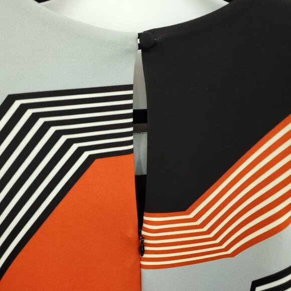 Milly of New York Reed Angular Mini Dress 8 Gray/Red - Picture 11 of 15